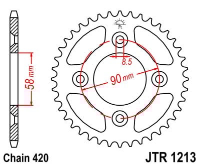 Piese moto - Foaie spate JT JTR 1213-37 37T, 420