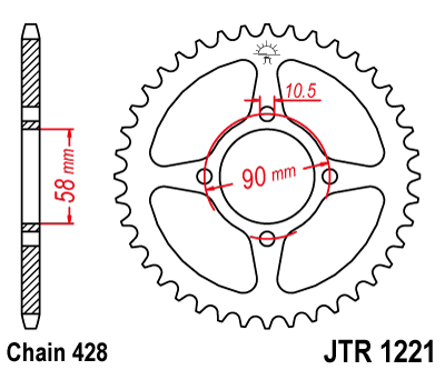 Piese moto - Foaie spate JT JTR 1221-45 45T, 428