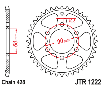 Piese moto - Foaie spate JT JTR 1222-47 47T, 428