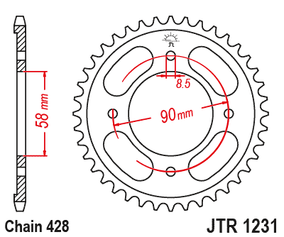 Foaie spate JT JTR 1231-36 36T, 428 [1]