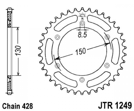 Piese moto - Foaie spate JT JTR 1249-51 51T, 428