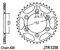 Piese moto - Foaie spate JT JTR 1258-54 54T, 428
