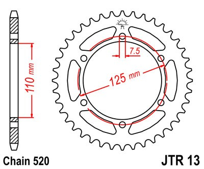 Piese moto - Foaie spate JT JTR 13-39 39T, 520