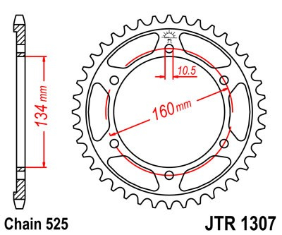 Piese moto - Foaie spate JT JTR 1307-41 41T, 525