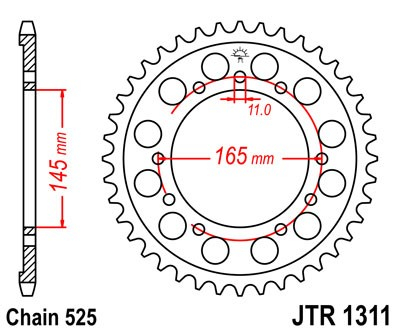 Piese moto - Foaie spate JT JTR 1311-45 45T, 525