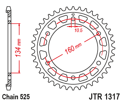 Piese moto - Foaie spate JT JTR 1317-43 43T, 525