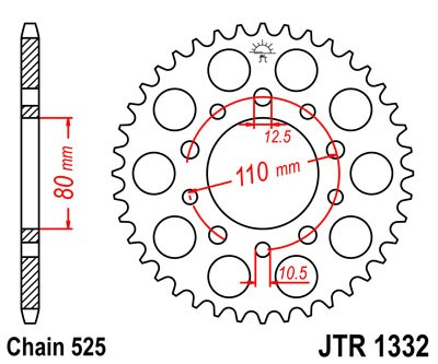 Piese moto - Foaie spate JT JTR 1332-42 42T, 525
