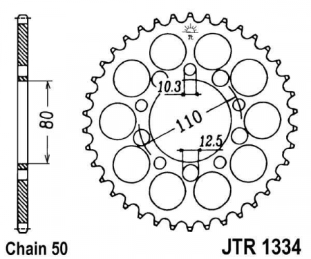 Piese moto - Foaie spate JT JTR 1334-41 41T, 530