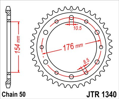 Piese moto - Foaie spate JT JTR 1340-43 43T, 530