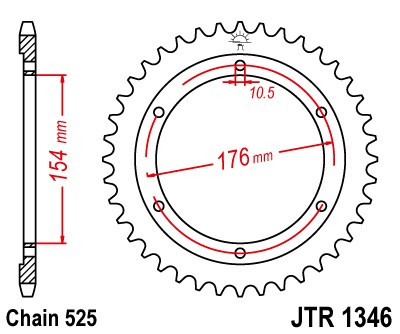Piese moto - Foaie spate JT JTR 1346-43 43T, 525