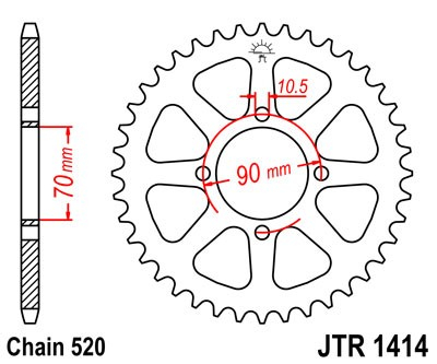Piese moto - Foaie spate JT JTR 1414-43 43T, 520