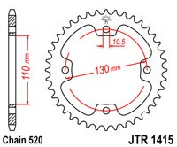 Piese moto - Foaie spate JT JTR 1415-36 36T, 520