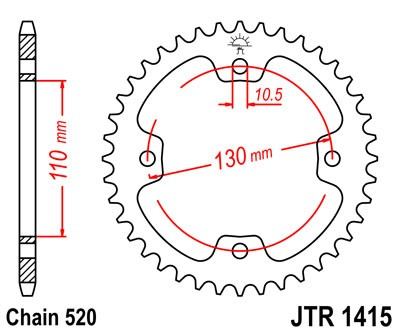 Piese moto - Foaie spate JT JTR 1415-38 38T, 520