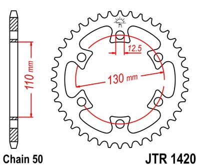 Piese moto - Foaie spate JT JTR 1420-40 40T, 530