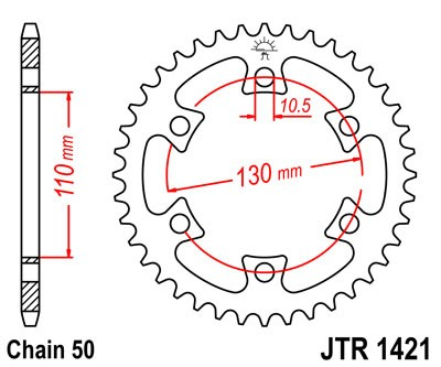 Piese moto - Foaie spate JT JTR 1421-40 40T, 530