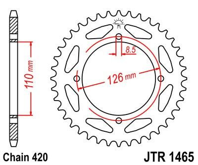 Piese moto - Foaie spate JT JTR 1465-46 46T, 420
