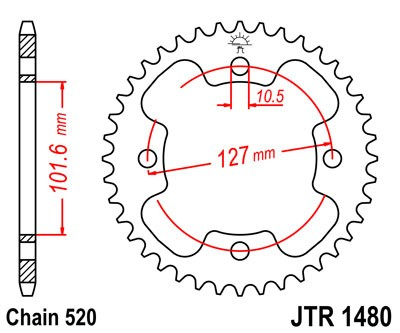 Foaie spate JT JTR 1480-37 37T, 520 [1]