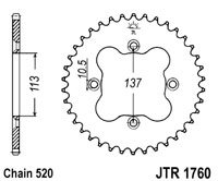 Piese moto - Foaie spate JT JTR 1760-36 36T, 520