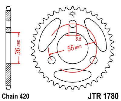 Piese moto - Foaie spate JT JTR 1780-28 28T, 420