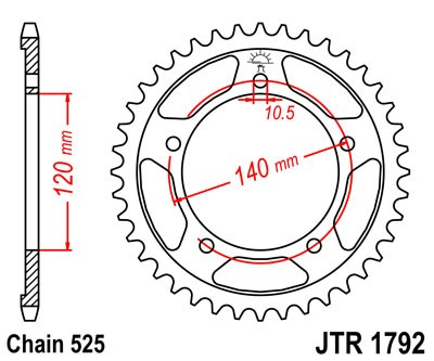 Piese moto - Foaie spate JT JTR 1792-48 48T, 525