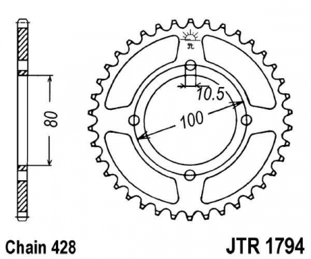 Piese moto - Foaie spate JT JTR 1794-45 45T, 428