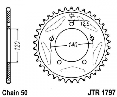 Piese moto - Foaie spate JT JTR 1797-41 41T, 530