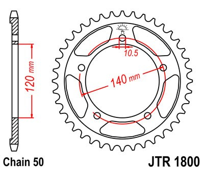 Piese moto - Foaie spate JT JTR 1800-46 46T, 530