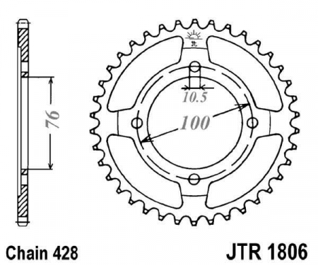 Piese moto - Foaie spate JT JTR 1806-56 56T, 428