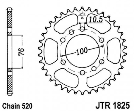Piese moto - Foaie spate JT JTR 1825-48 48T, 520