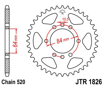 Piese moto - Foaie spate JT JTR 1826-41 41T, 520