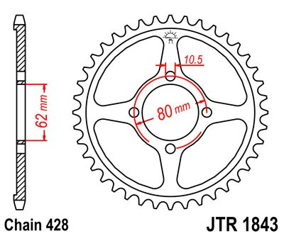 Piese moto - Foaie spate JT JTR 1843-54 54T, 428