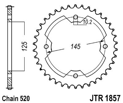 Piese moto - Foaie spate JT JTR 1857-36 36T, 520