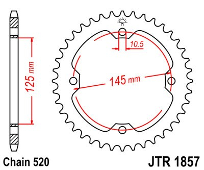 Piese moto - Foaie spate JT JTR 1857-45 45T, 520