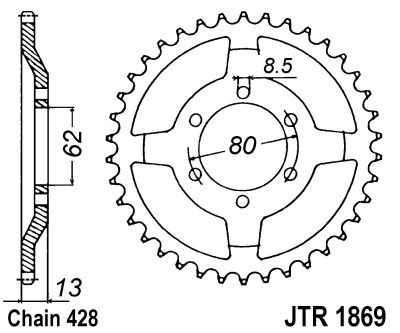 Piese moto - Foaie spate JT JTR 1869-45 45T, 428