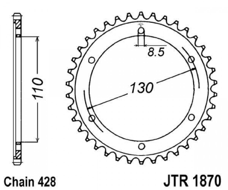 Piese moto - Foaie spate JT JTR 1870-46 46T, 428