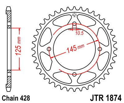 Piese moto - Foaie spate JT JTR 1874-56 56T, 428