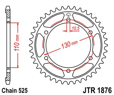 Piese moto - Foaie spate JT JTR 1876-44 44T, 525