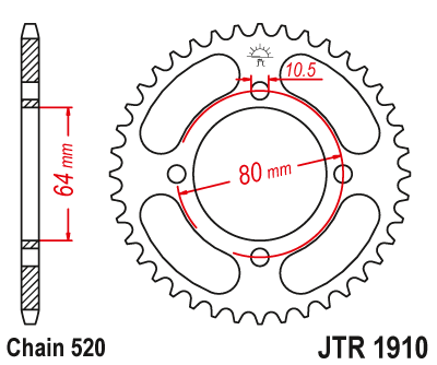 Piese moto - Foaie spate JT JTR 1910-32 32T, 520