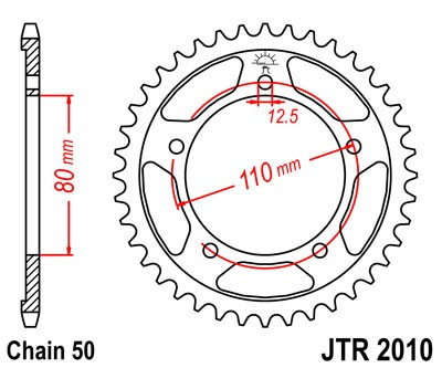 Piese moto - Foaie spate JT JTR 2010-45 45T, 530