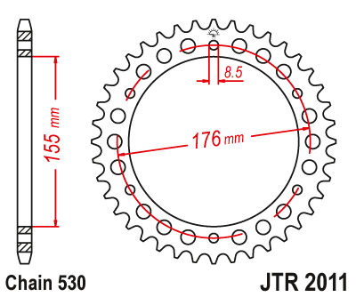 Piese moto - Foaie spate JT JTR 2011-43 43T, 530