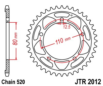 Piese moto - Foaie spate JT JTR 2012-42 42T, 520