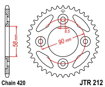 Piese moto - Foaie spate JT JTR 212-34 34T, 420