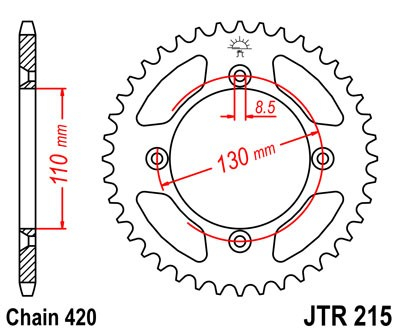 Piese moto - Foaie spate JT JTR 215-49 49T, 420