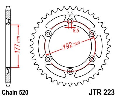 Piese moto - Foaie spate JT JTR 223-53 53T, 520
