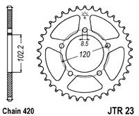 Piese moto - Foaie spate JT JTR 23-47 47T, 420