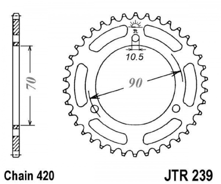 Piese moto - Foaie spate JT JTR 239-47 47T, 420