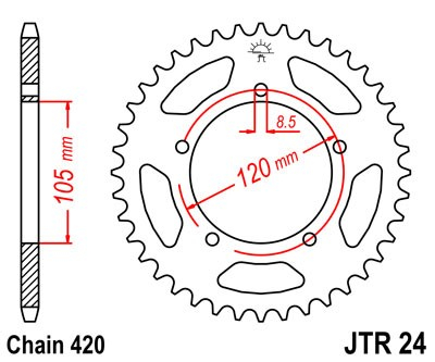 Piese moto - Foaie spate JT JTR 24-51 51T, 420