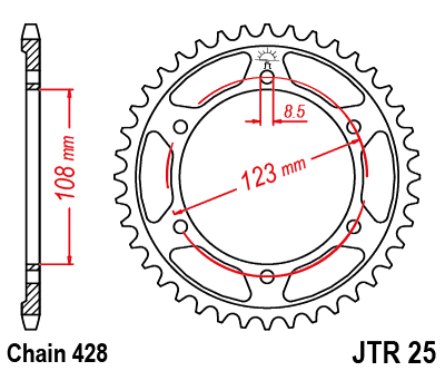 Piese moto - Foaie spate JT JTR 25-60 60T