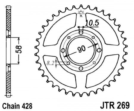 Piese moto - Foaie spate JT JTR 269-36 36T, 428
