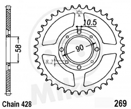 Piese moto - Foaie spate JT JTR 271-50 50T, 428